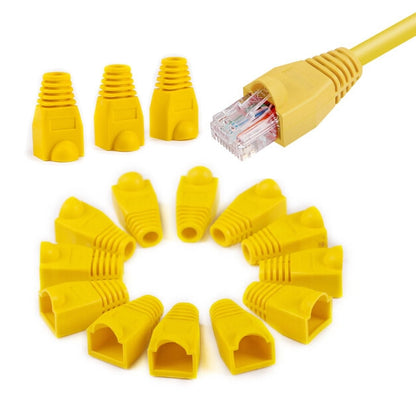 Network Cable Boots Cap Cover for RJ45, Yellow (100 pcs in one packaging , the price is for 100 pcs)(Yellow) by buy2fix