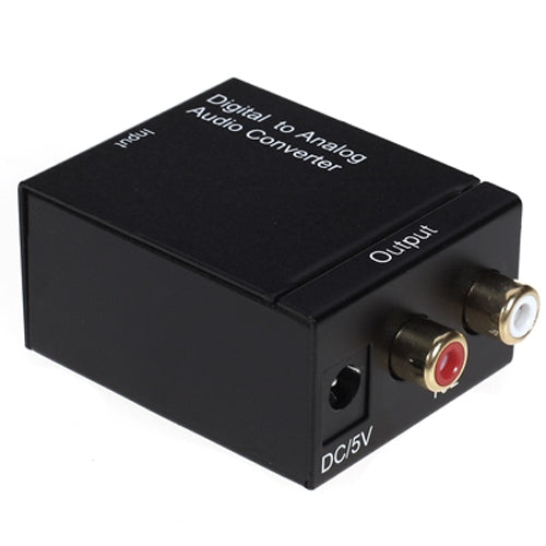 Digital to Analog Audio Converter (Black) - RCA Adapter by buy2fix | Online Shopping UK | buy2fix