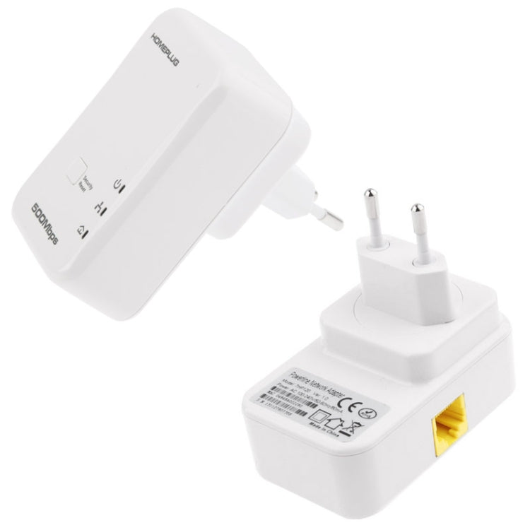 2 PCS 500Mbps Powerline Network Mini Homeplug AV Ethernet Bridge, 7HP150, EU Plug(White) by buy2fix