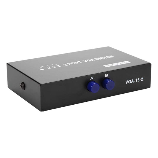 2 Port VGA Switch Box, 2 In 1 Out For LCD PC TV Monitor - HD15 (FJ-15-2C)(Black) - VGA Converter by buy2fix | Online Shopping UK | buy2fix