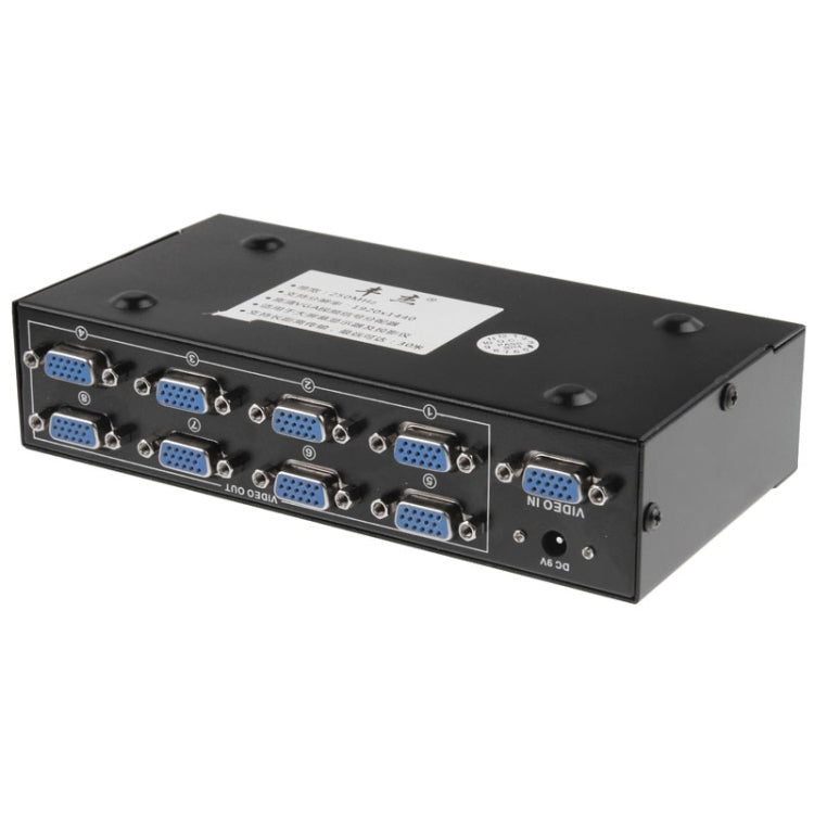 FJ-2508A 8 Port VGA Video Splitter High Resolution 1920 x 1440 Support 250MHz Video Bandwidth - VGA Splitters by buy2fix | Online Shopping UK | buy2fix