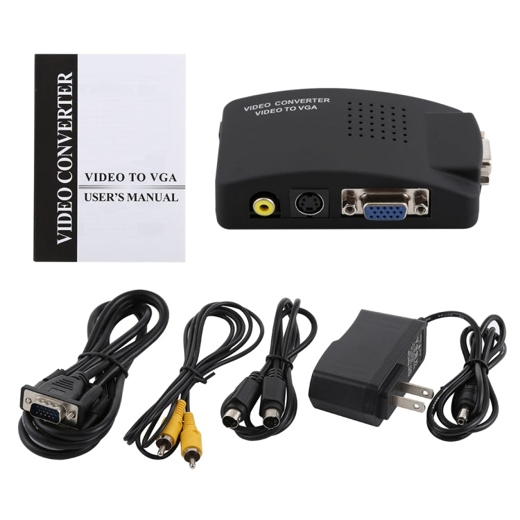 High Resolution (BNC) Video and S-Video to VGA Conversion(Black) by buy2fix