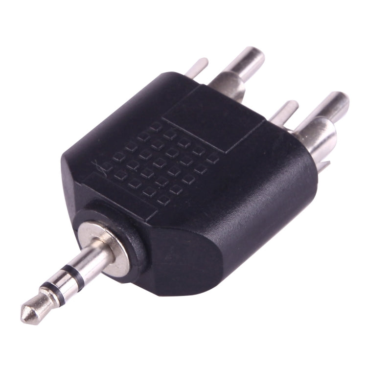 2 RCA Male to 3.5mm Male Jack Audio Y Adapter(Black) by buy2fix