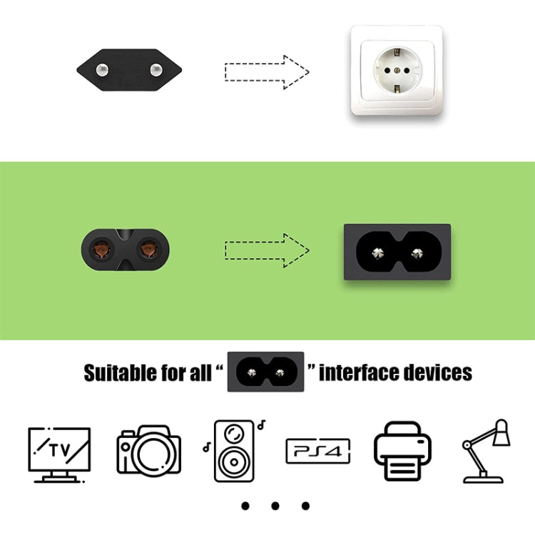 High Quality 2 Prong Style EU Notebook AC Power Cord, Length: 1.5m by buy2fix