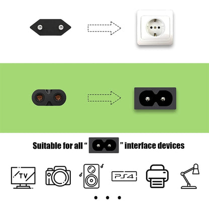 High Quality 2 Prong Style EU Notebook AC Power Cord, Length: 1.5m by buy2fix