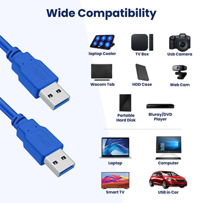 USB 3.0 A Male to A Male AM-AM Extension Cable, Length: 1.5m by buy2fix