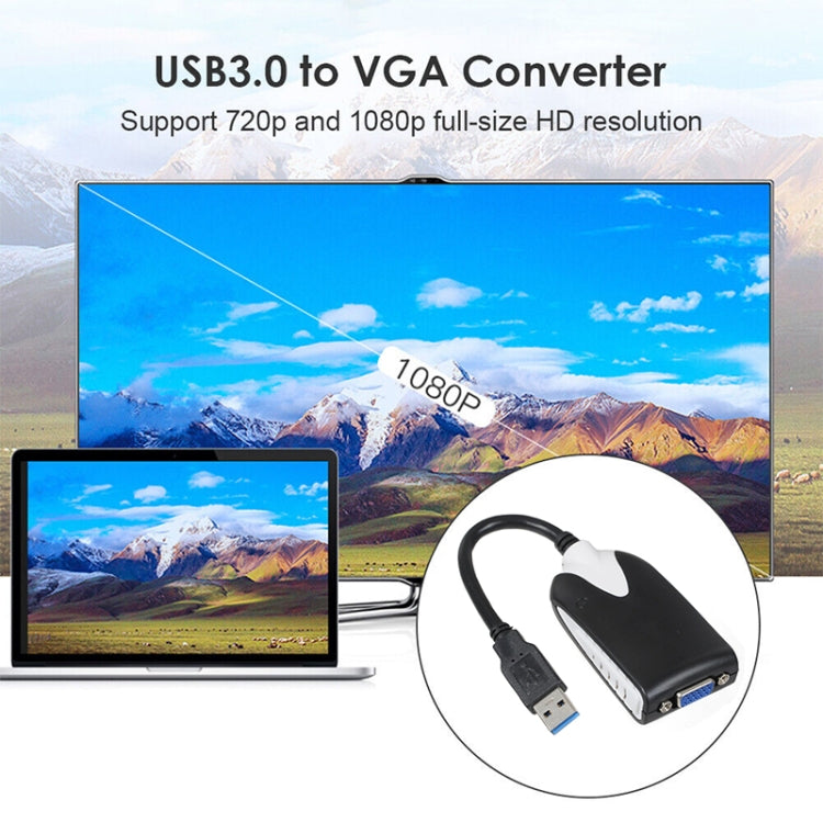 USB 3.0 to VGA Display Adapter, Resolution: 1920 x 1080(Black) by buy2fix