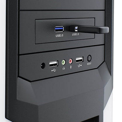 USB 3.0 Front Panel Floppy Disk Bay 20 Pin 2 Ports HUB Bracket Cable(Black) by buy2fix