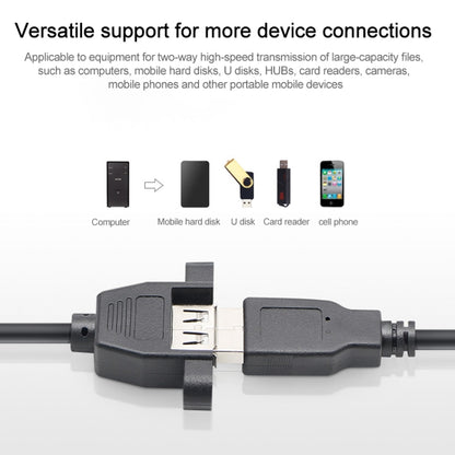 USB 2.0 AM to AF Mount Pannel Cable, Length: 30cm by buy2fix