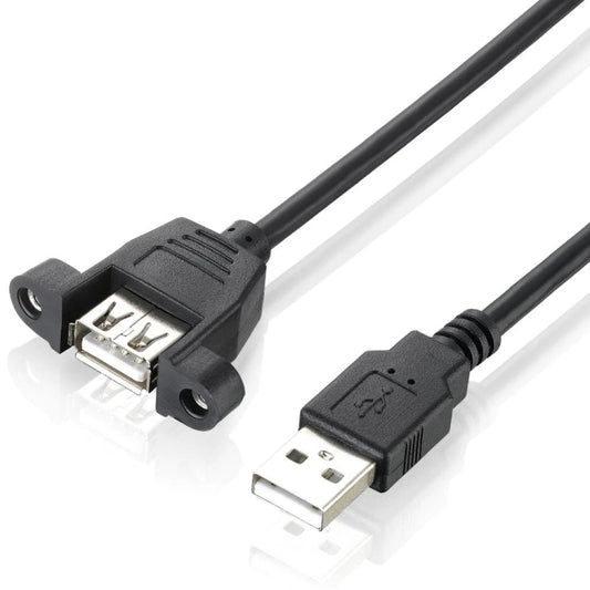 USB 2.0 AM to AF Mount Panel Cable, Length: 90cm by buy2fix