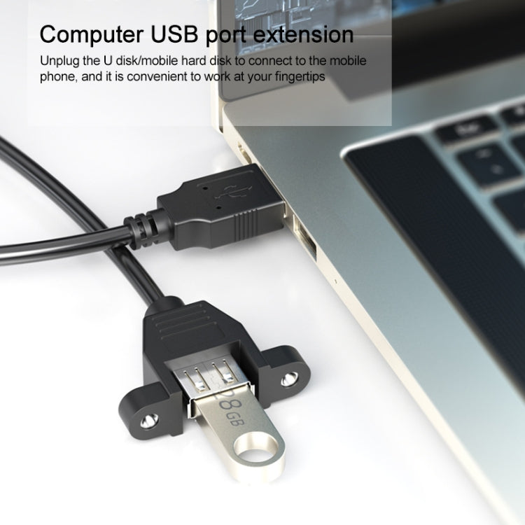USB 2.0 AM to AF Mount Panel Cable, Length: 90cm by buy2fix