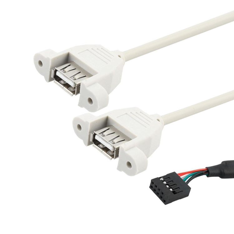 9 Pin Internal Header to 2x USB 2.0 AF Mount Pannel Cable, Length: 30cm by buy2fix