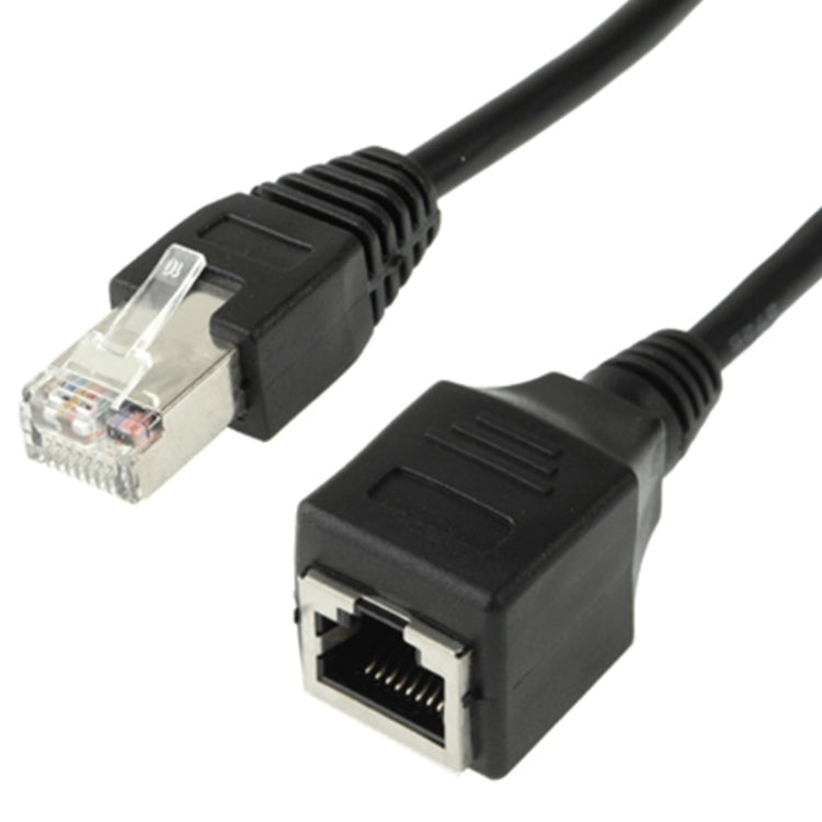 RJ45 Female to Male Cat Network Extension Cable, Length: 1.5m(Black) by buy2fix