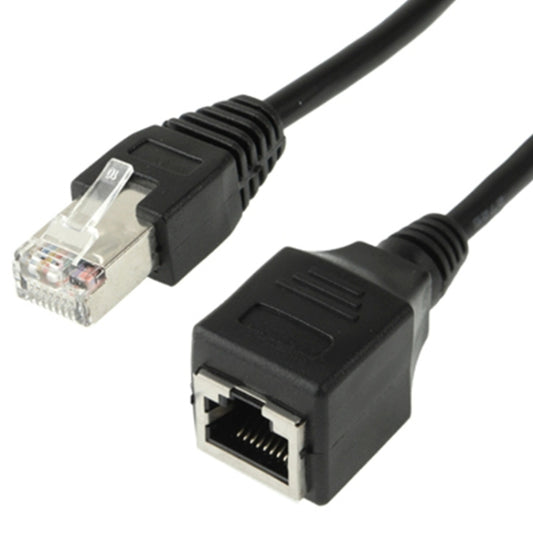 RJ45 Female to Male Cat Network Extension Cable, Length: 1.5m(Black) by buy2fix