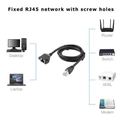 RJ45 Female to Male Cat Network Extension Cable, Length: 1.5m(Black) by buy2fix