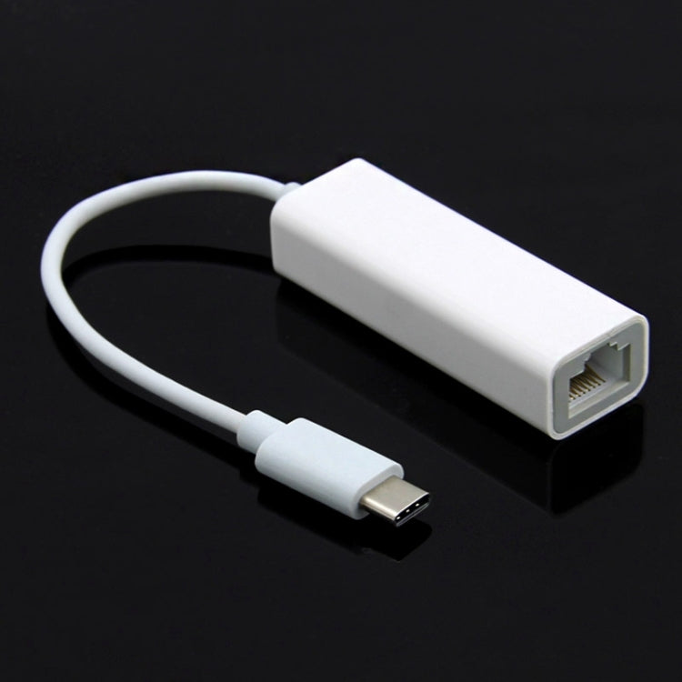 10cm USB-C / Type-C 3.1 Highspeed Ethernet Adapter, For MacBook 12 inch / Chromebook Pixel 2015, Length: 10cm(White) - Cable & Adapters by buy2fix | Online Shopping UK | buy2fix