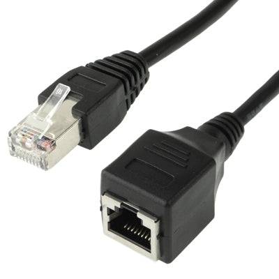 RJ45 Female to Male Cat Network Extension Cable, Length: 30cm(Black) by buy2fix