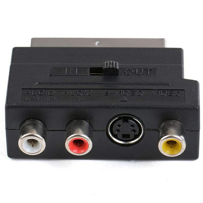 Scart Male to Female with Composite AV + S-Video Sockets(Black) by buy2fix