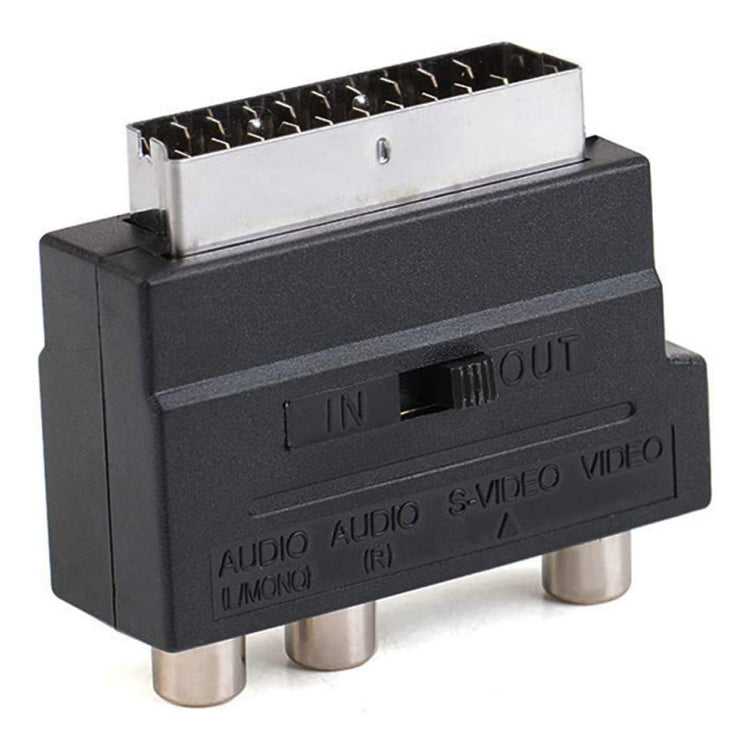Scart Male to Female with Composite AV + S-Video Sockets(Black) by buy2fix