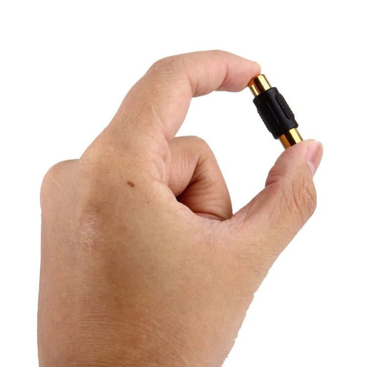 Gold RCA Female to Gold RCA Female Connector(Black) by buy2fix