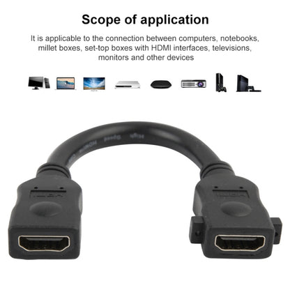 18cm 19 Pin Female to Female HDMI Cable(Black) - Cable by buy2fix | Online Shopping UK | buy2fix