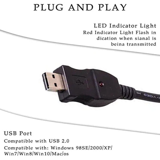 USB PC Guitar Bass Link Recording Audio Adapter Cable - String Instrument Accessories by buy2fix | Online Shopping UK | buy2fix
