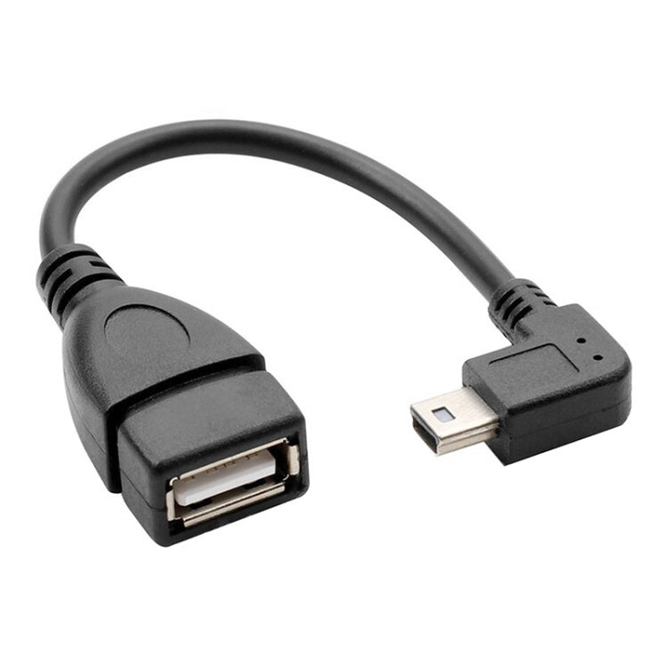 90 Degree Mini USB Male to USB 2.0 AF Adapter Cable with OTG Function, Length: 13cm(Black) by buy2fix