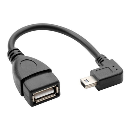 90 Degree Mini USB Male to USB 2.0 AF Adapter Cable with OTG Function, Length: 13cm(Black) by buy2fix