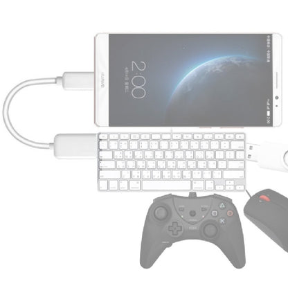 High Quality USB 2.0 AF to Micro USB 5 Pin Male Adapter Cable with OTG Function, Length: 15cm(White) - OTG Adapter by buy2fix | Online Shopping UK | buy2fix