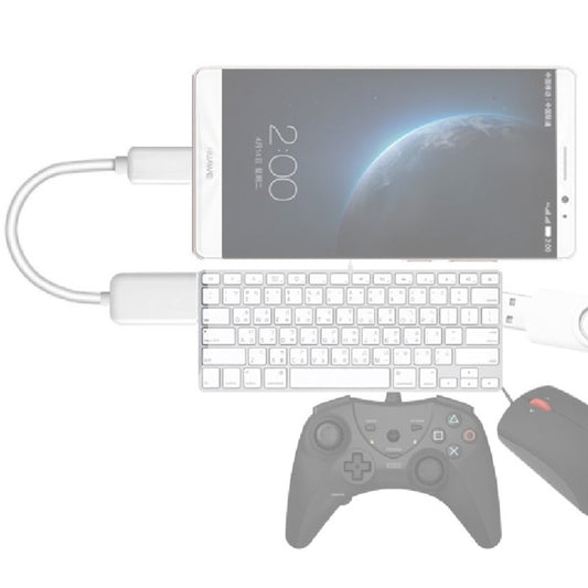 High Quality USB 2.0 AF to Micro USB 5 Pin Male Adapter Cable with OTG Function, Length: 15cm(White) - OTG Adapter by buy2fix | Online Shopping UK | buy2fix