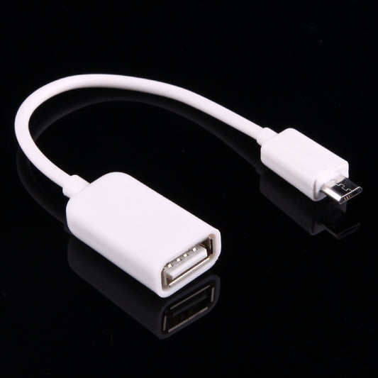 High Quality USB 2.0 AF to Micro USB 5 Pin Male Adapter Cable with OTG Function, Length: 15cm(White) - OTG Adapter by buy2fix | Online Shopping UK | buy2fix