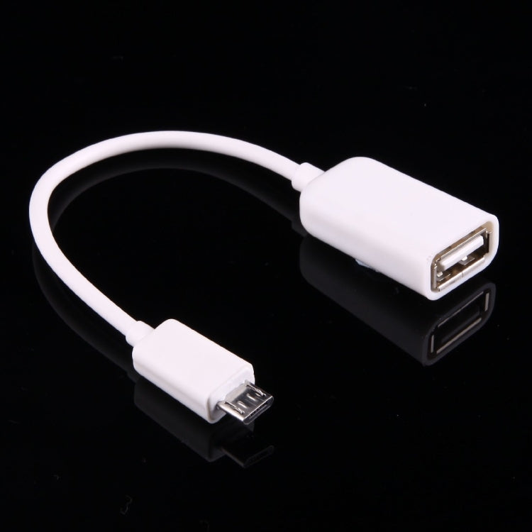 High Quality USB 2.0 AF to Micro USB 5 Pin Male Adapter Cable with OTG Function, Length: 15cm(White) - OTG Adapter by buy2fix | Online Shopping UK | buy2fix