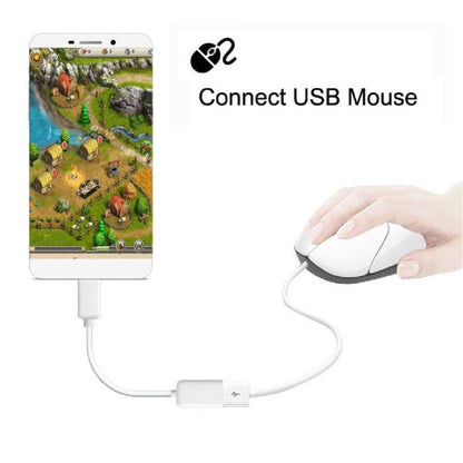High Quality USB 2.0 AF to Micro USB 5 Pin Male Adapter Cable with OTG Function, Length: 15cm(White) - OTG Adapter by buy2fix | Online Shopping UK | buy2fix