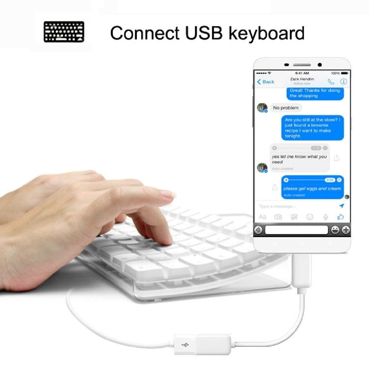 High Quality USB 2.0 AF to Micro USB 5 Pin Male Adapter Cable with OTG Function, Length: 15cm(White) - OTG Adapter by buy2fix | Online Shopping UK | buy2fix