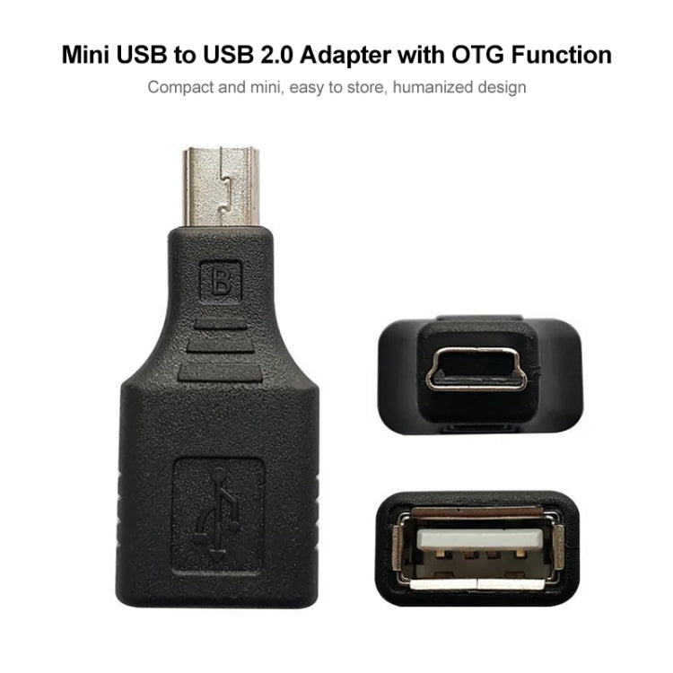 Mini USB Male to USB 2.0 Female Adapter with OTG Function(Black) by buy2fix