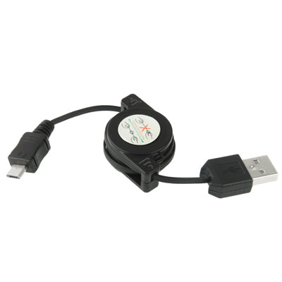 USB 2.0 to Micro USB Retractable Data Cable, Length: 10cm (Can be Extended to 75cm)(Black) by buy2fix