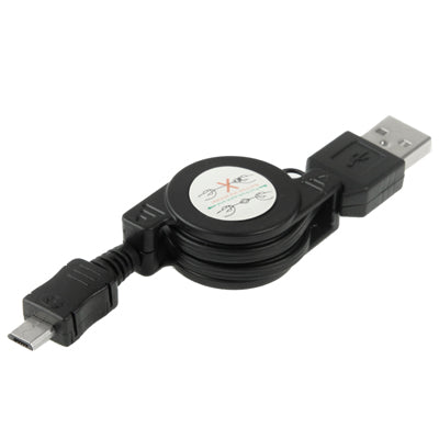 USB 2.0 to Micro USB Retractable Data Cable, Length: 10cm (Can be Extended to 75cm)(Black) by buy2fix