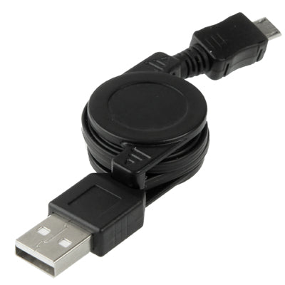 USB 2.0 to Micro USB Retractable Data Cable, Length: 10cm (Can be Extended to 75cm)(Black) by buy2fix