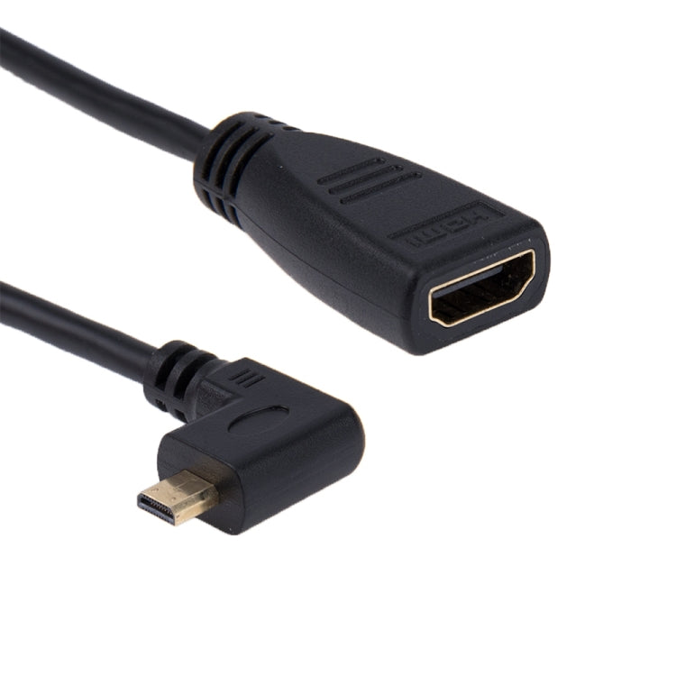 17cm 90 Degree Micro HDMI Right-toward Male to HDMI Female Cable Adapter(Black) by buy2fix
