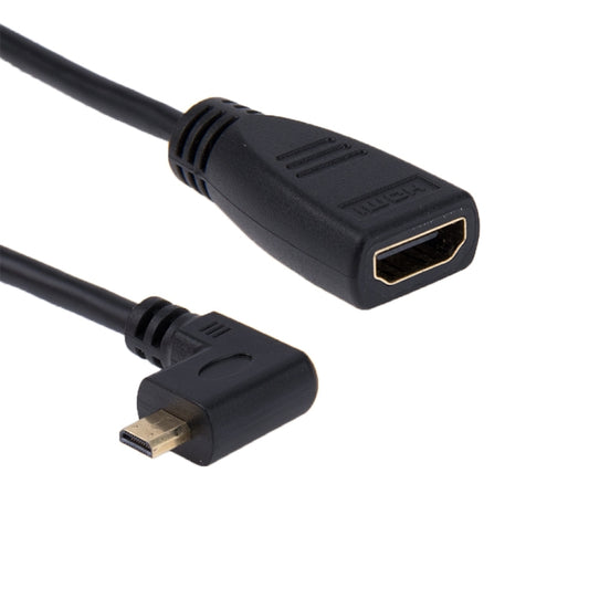 17cm 90 Degree Micro HDMI Right-toward Male to HDMI Female Cable Adapter(Black) by buy2fix