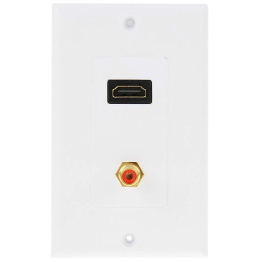 HDMI Female + RCA Female Plug Wall Plate Panel -  by buy2fix | Online Shopping UK | buy2fix
