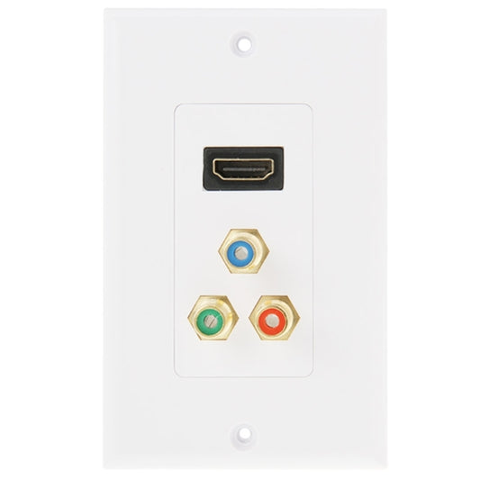 HDMI Female Plug + 3 RCA Female Plugs Wall Plate Panel -  by buy2fix | Online Shopping UK | buy2fix