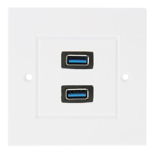 Dual USB 3.0 Female Plugs Home Wall Charger Plate Wall Plate Panel -  by buy2fix | Online Shopping UK | buy2fix