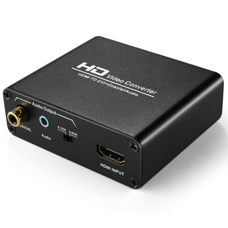 HDV-339 Full HD HDMI to DVI + Digital Coax / Analog Stereo Audio Converter Adapter(Black) by buy2fix