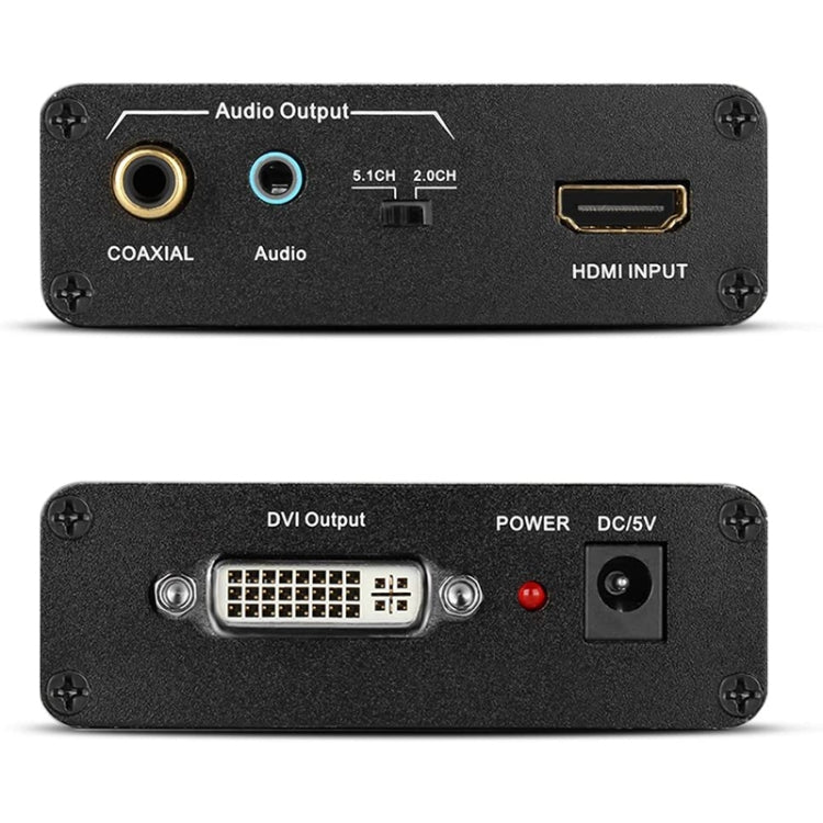 HDV-339 Full HD HDMI to DVI + Digital Coax / Analog Stereo Audio Converter Adapter(Black) by buy2fix