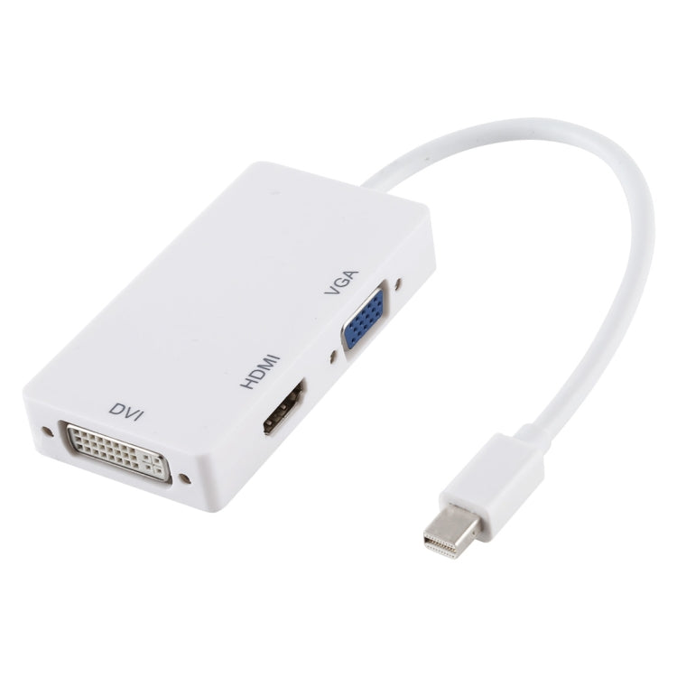 3 in 1 Mini DisplayPort Male to HDMI + VGA + DVI Female Adapter Converter for Mac Book Pro Air, Cable Length: 18cm(White) by buy2fix