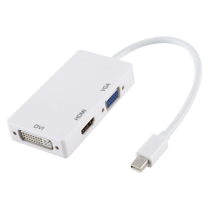 3 in 1 Mini DisplayPort Male to HDMI + VGA + DVI Female Adapter Converter for Mac Book Pro Air, Cable Length: 18cm(White) by buy2fix