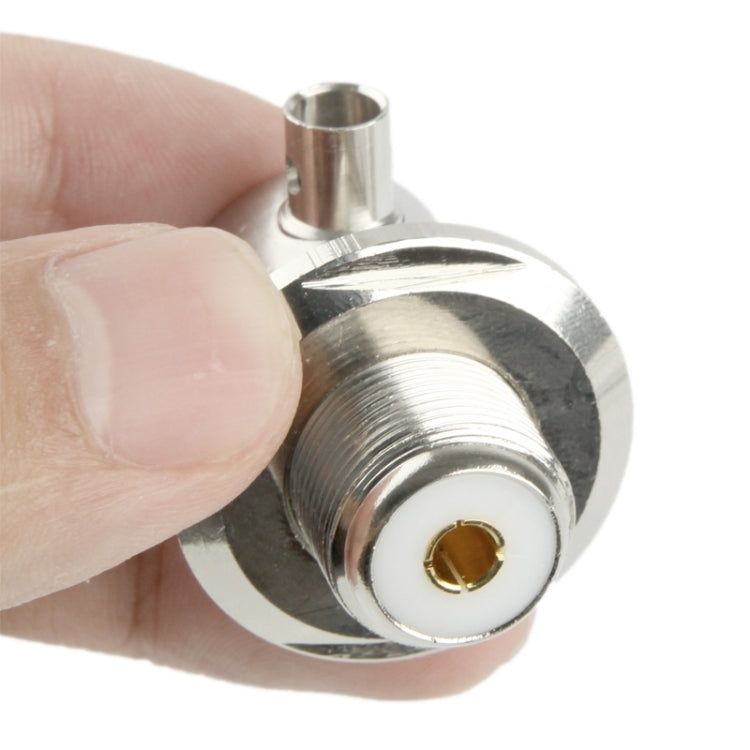 UHF Female Elbow Adapter Connected RG58 RG142 LMR195 Cable(Silver) by buy2fix