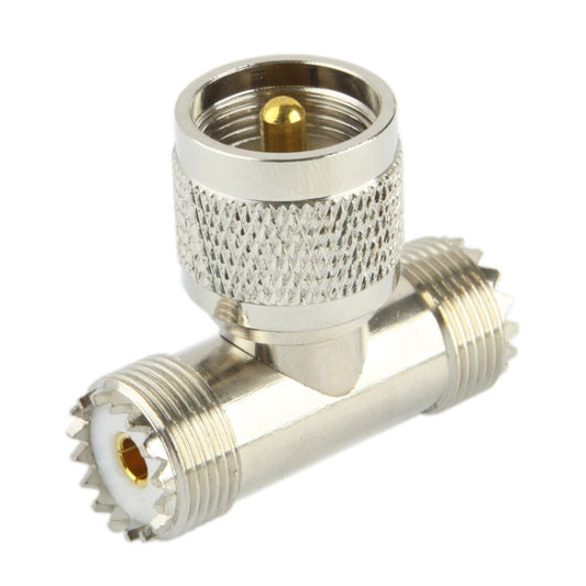 UHF Male to 2 x UHF Female Adapter(Silver) by buy2fix