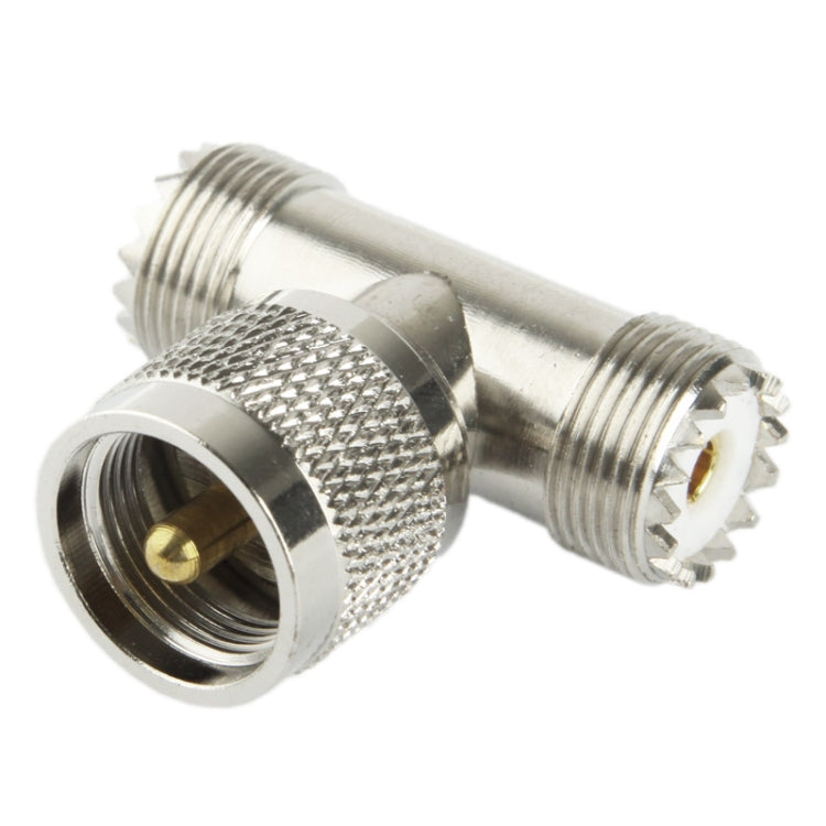 UHF Male to 2 x UHF Female Adapter(Silver) by buy2fix